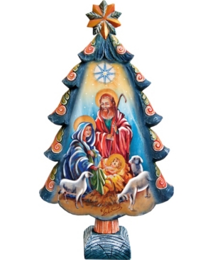 G.debrekht Hand Painted Nativity Tree Figurine In Multi