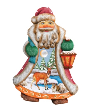 G.debrekht Hand Painted Santa Girl With Toys Ornament Figurine With Scenic Painting In Multi
