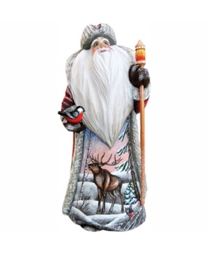 G.debrekht Woodcarved Hand Painted Merry Wonder Santa Figurine In Multi