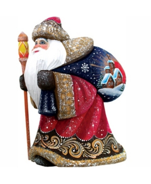 G.debrekht Woodcarved Hand Painted Happy Traveler Yuletide Figurine In Multi
