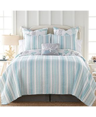 Cape Coral Stripe Reversible 3-Pc. Quilt Set, King