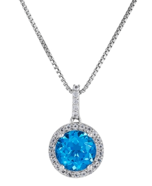 image of Swiss Blue Topaz (2-1/4 ct. t.w.) White Topaz (1/4 ct. t.w.) 18