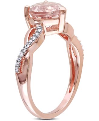 Morganite (1-3/4 ct. t.w.) & Diamond (1/10 ct. t.w.) Heart Ring in 10k Rose Gold