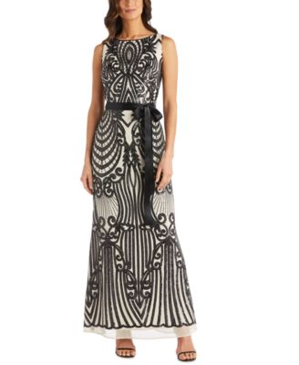 R & M Richards - Sequin-Embellished Gown