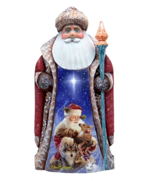 G.debrekht Woodcarved Hand Painted Santa Little Friends Figurine In Multi