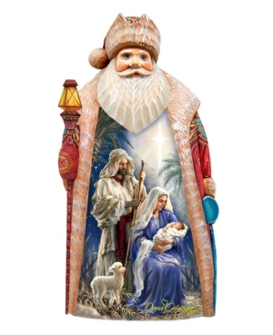 Shop G.debrekht Woodcarved Hand Painted Holy Night Santa By Donna Gelsinger Figurine In Multi