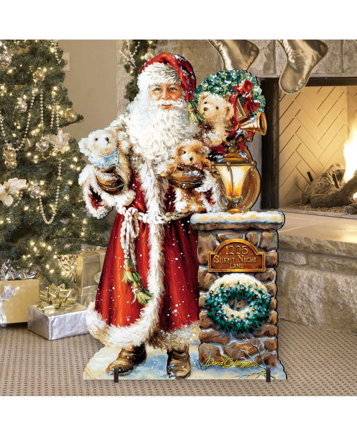 Designocracy by Dona Gelsinger Silent Night Santa Outdoor Decor