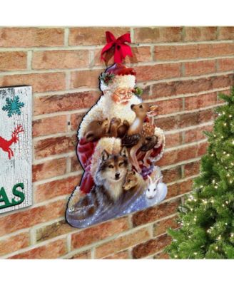 by Dona Gelsinger Santa Little Friends Wall and Door Hanger