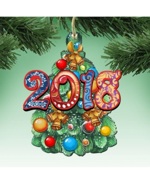 Designocracy Celebration Dated Wooden Christmas Ornament Set of 2