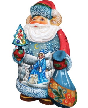 G.debrekht Hand Painted Snow Maiden Scene Santa Figurine In Multi