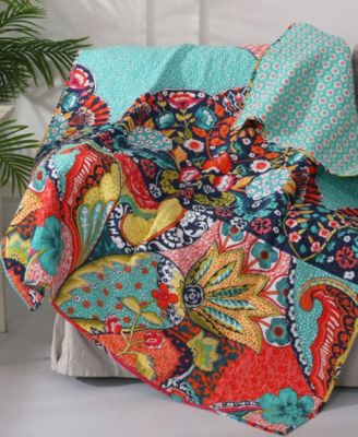 Jules Floral Reversible Quilted Throw, 50&amp;quot; x 60&amp;quot;