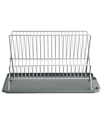 Martha Stewart Collection Dish Drying Rack with Utensil Cup and Tray