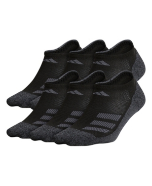 image of adidas Big Boys Cushioned Angle Stripe No Show Sock Pack of 6