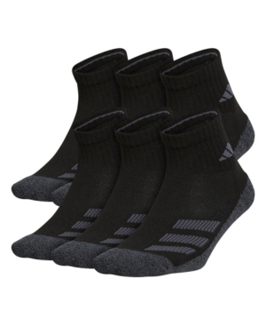 adidas Big Boys Cushioned Angle Stripe Quarter Sock Pack of 6