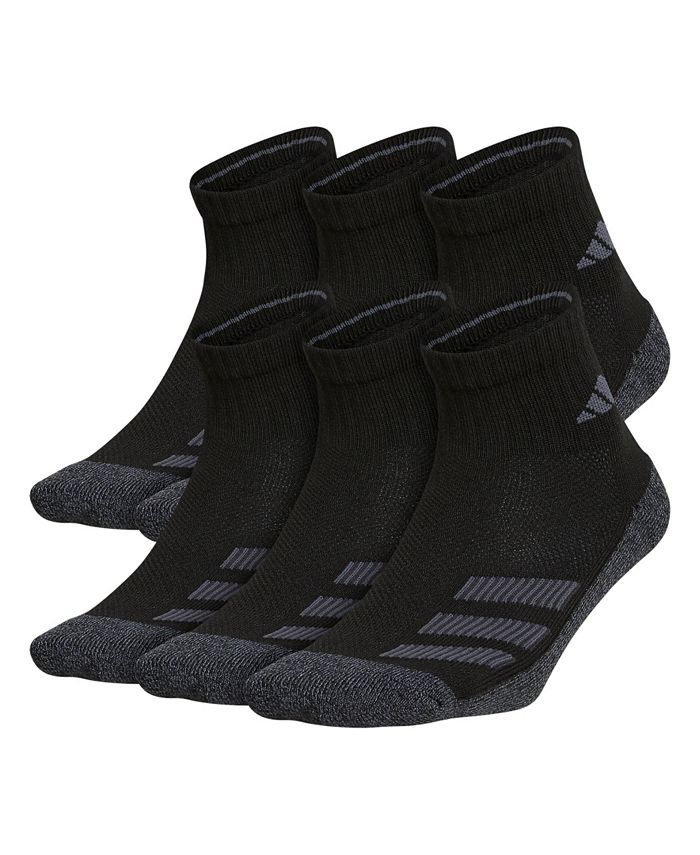 adidas Big Boys Cushioned Angle Stripe Quarter Sock Pack of 6 - Macy's