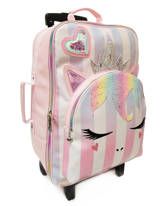 OMG! Accessories Girls Queen Miss Gwen Unicorn Striped Luggage ...