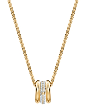 image of Swarovski Two-Tone Crystal Triple-Ring Pendant Necklace, 16-1/2