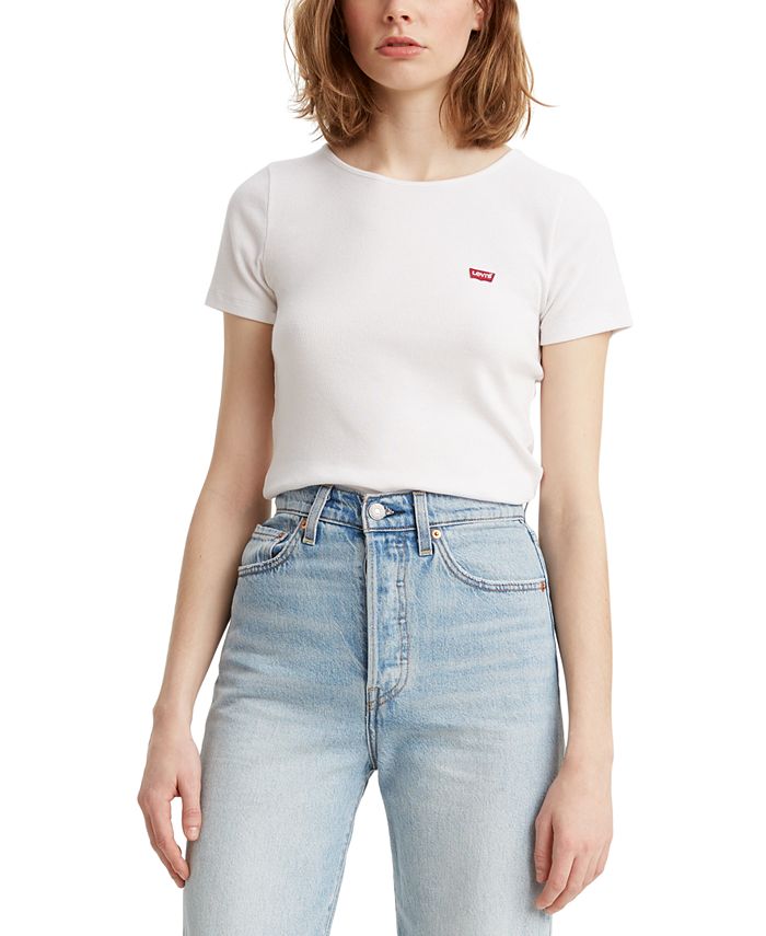 Levi's Women's Honey Ribbed Logo T-Shirt & Reviews - Tops - Women - Macy's