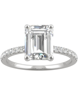 image of Charles & Colvard Moissanite (2-1/2 ct. t.w. Dew) Emerald-Cut Engagement Ring in 14k White Gold
