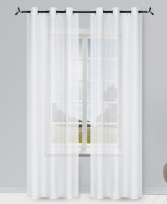 Dainty Home Solid Semi Sheer Grommet Panel Pair Collection In Taupe
