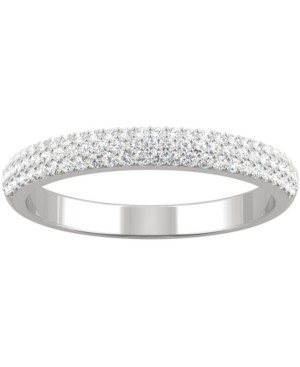 image of Charles & Colvard Moissanite Pave Wedding Band (3/8 ct. t.w. Dew) in 14k White Gold