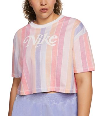 Nike Plus Size Cotton Striped Cropped T 