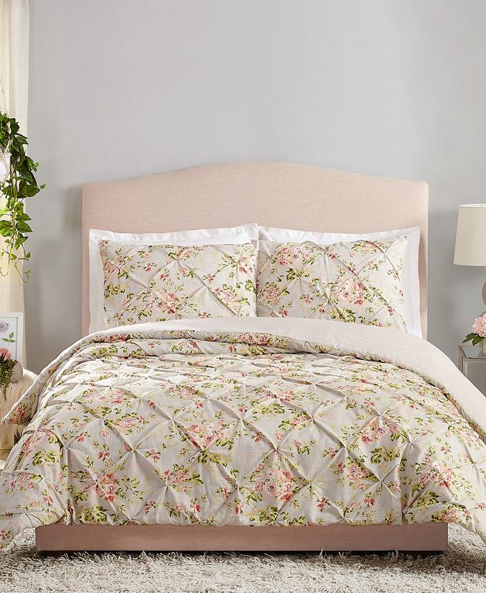 Jessica Simpson Mils Floral Pinch Pleat Twin/Twin XL 2-Piece Comforter ...