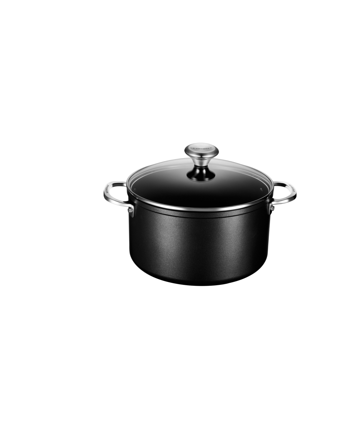 Le Creuset 6.3 Quart Toughened Nonstick Stockpot With Lid In Black