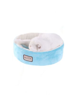 15" Soft Plush Round Dount Cat Beds, Dog Cuddler C12HTL/MB - Waterproof and Skid-free Base