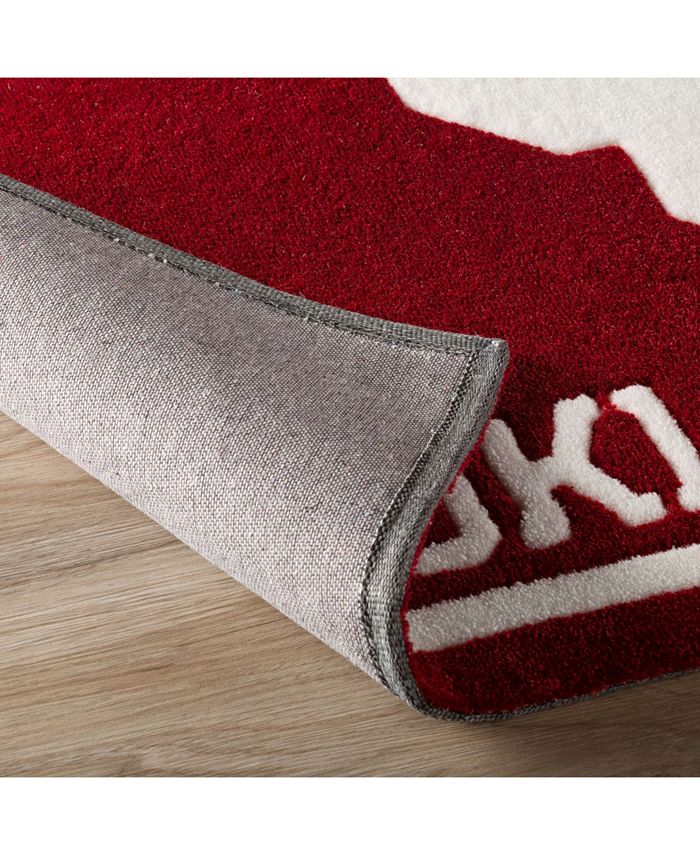 Luxury Sports Rugs Oklahoma Colok Crimson 1'8" x 2'6" Area Rug Macy's