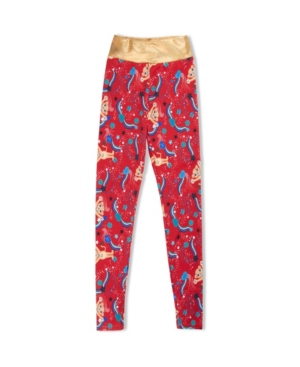 Big Girls Lioness Active Leggings with Metallic Waist Pants