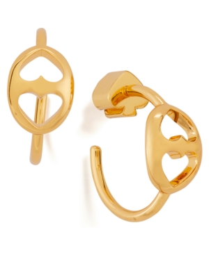 image of Kate Spade New York Gold-Tone Link Oval Hoop Earrings