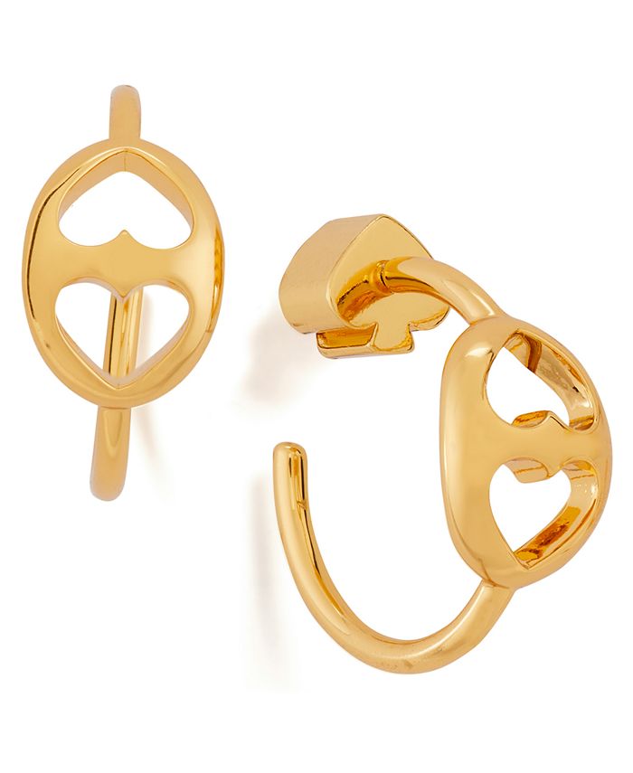kate spade new york Gold Tone Link Oval Hoop Earrings Macy s