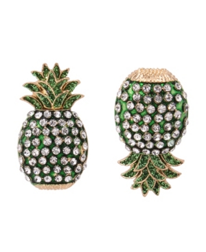 image of Betsey Johnson Pineapple Mismatch Stud Earrings in Gold-tone Metal, 1