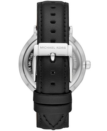 Michael Kors - &nbsp; Men's Jayne Three-Hand Black Leather Watch 42mm MK7145