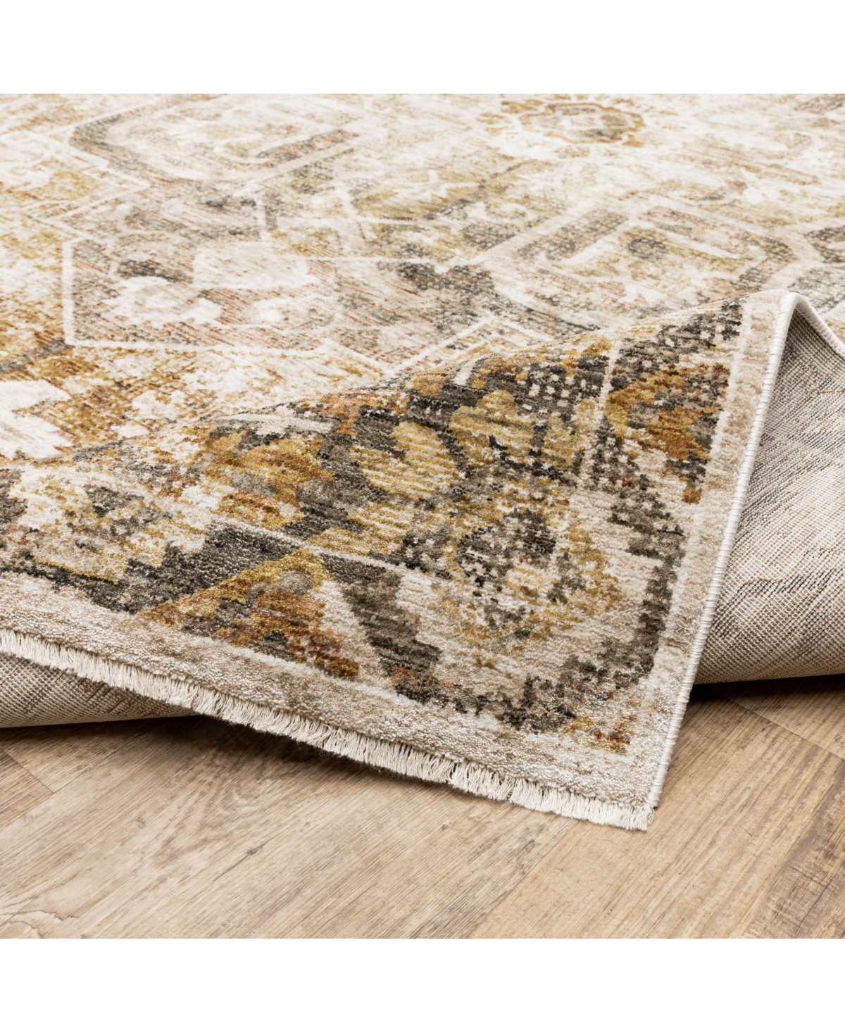 Jhb Design Maharaja 661c Gold And Ivory 3'3" X 5' Area Rug In Gold,ivory