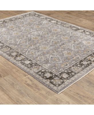 Maharaja 91E Gray and Blue 2'3" x 7'6" Runner Rug