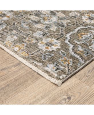 Maharaja 532D Gray and Tan 2'3" x 7'6" Runner Rug
