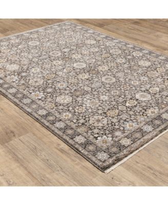 Maharaja 71W Gray and Ivory 2'3" x 7'6" Runner Rug