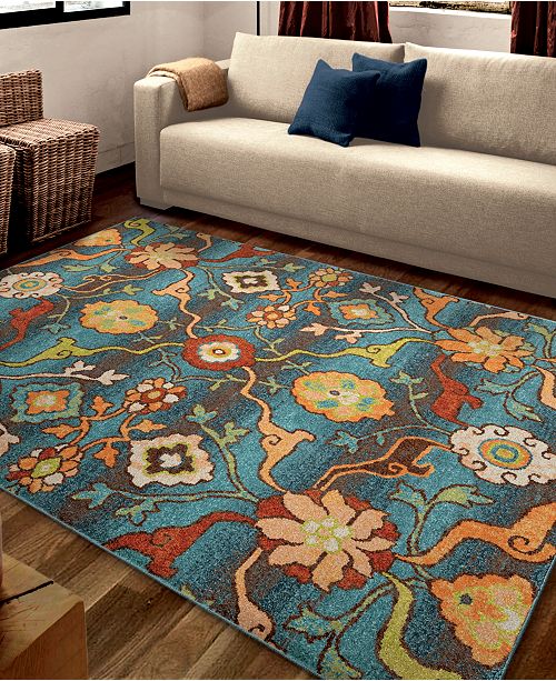Edgewater Living Umbria Tibet Aqua 6 7 X 9 8 Area Rug Reviews Rugs Macy S