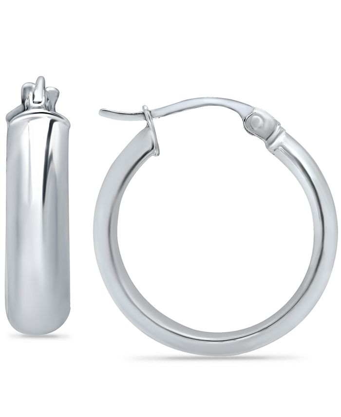 Giani Bernini - Sterling Silver Earrings, Round Flat Hoop