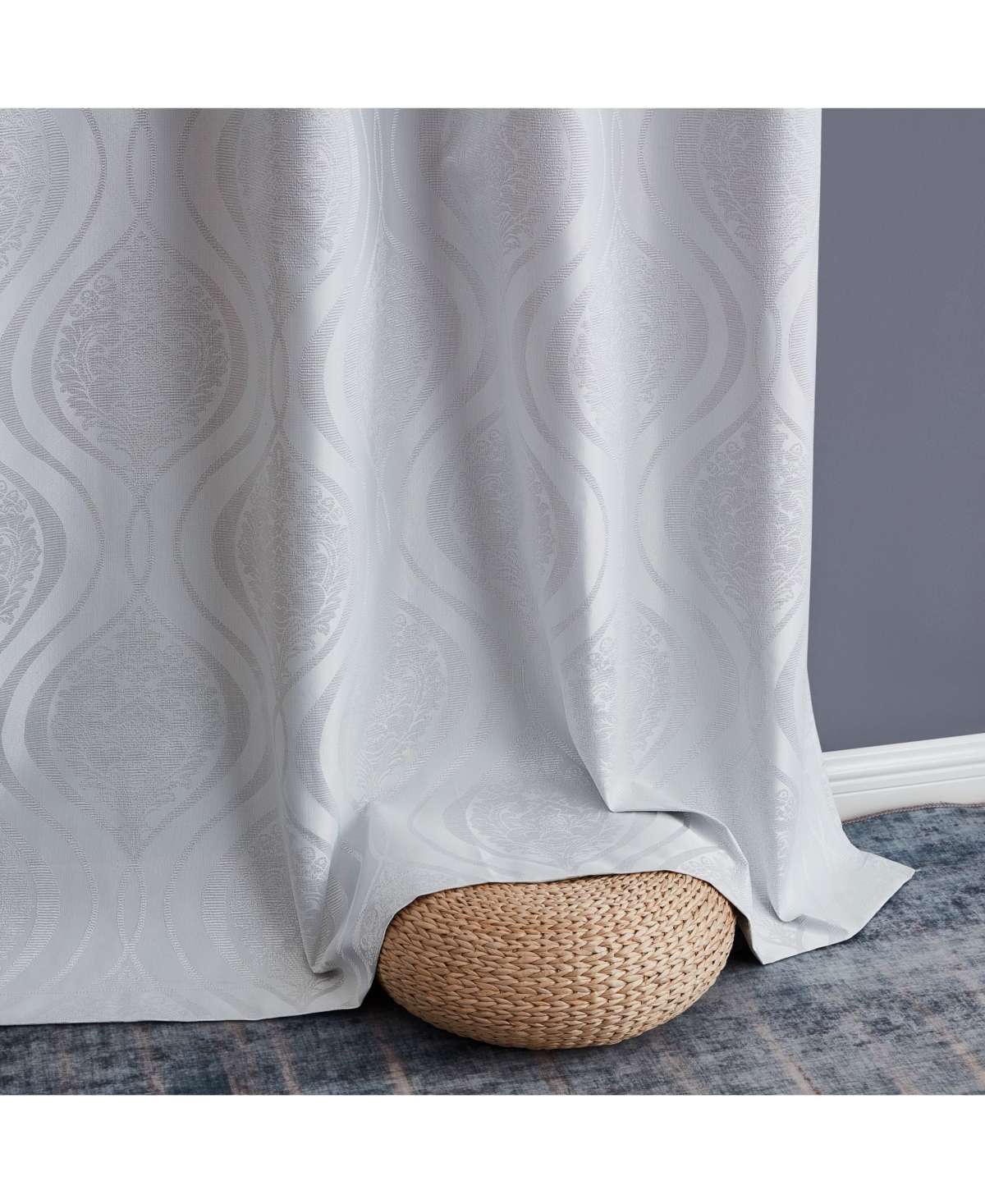 Hlc.me Montero Damask 100% Complete Blackout Shading Thermal Insulated Energy Efficient Heat/Cold Blocking Grommet Heavy Curtain Drapery Panels for Li