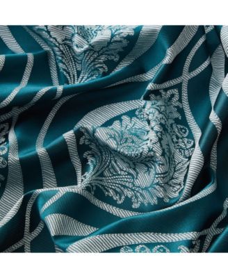 Montero Damask 100% Complete Blackout Shading Thermal Insulated Energy Efficient Heat/Cold Blocking Grommet Heavy Curtain Drapery Panels for Living Room, 2 Panels