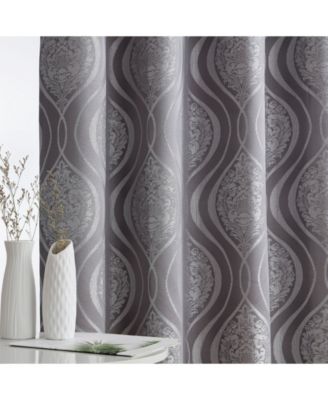 Montero Damask 100% Complete Blackout Shading Thermal Insulated Energy Efficient Heat/Cold Blocking Grommet Heavy Curtain Panels, Set of 2