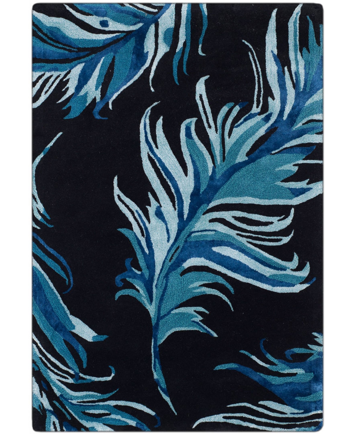 Safavieh Allure Feather Black and Blue 4' x 6' Area Rug - Black