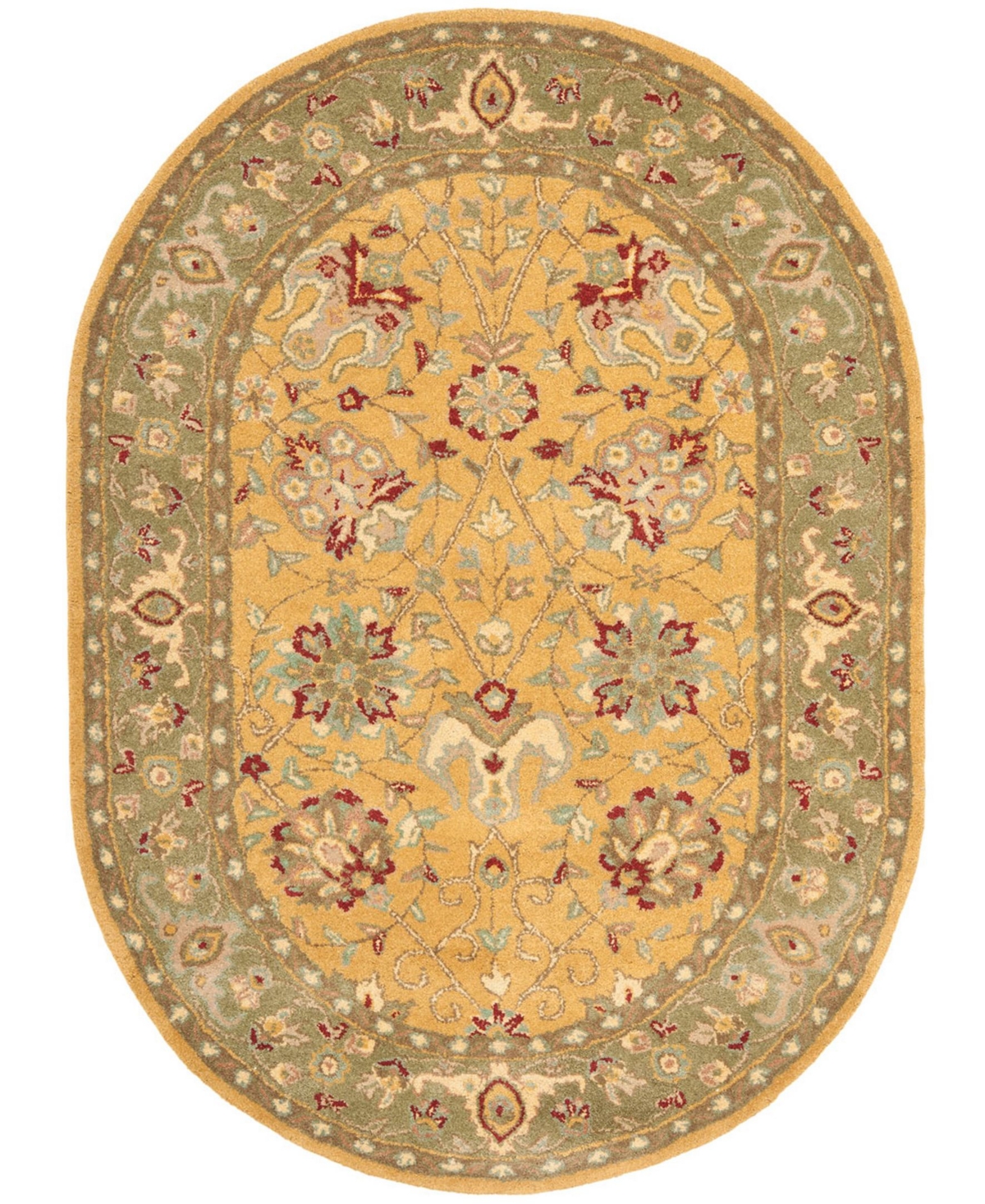 Safavieh Antiquity At21 Gold 7'6in x 9'6in Oval Area Rug - Gold