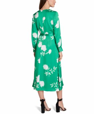 Tahari ASL Long-Sleeve Midi Faux-Wrap Dress - Macy's