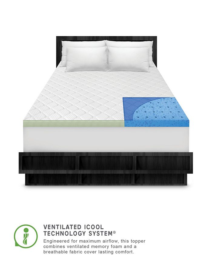 SensorPEDIC 3" Ultimate Cooling Luxury Quilted Bed Topper Full Macy's