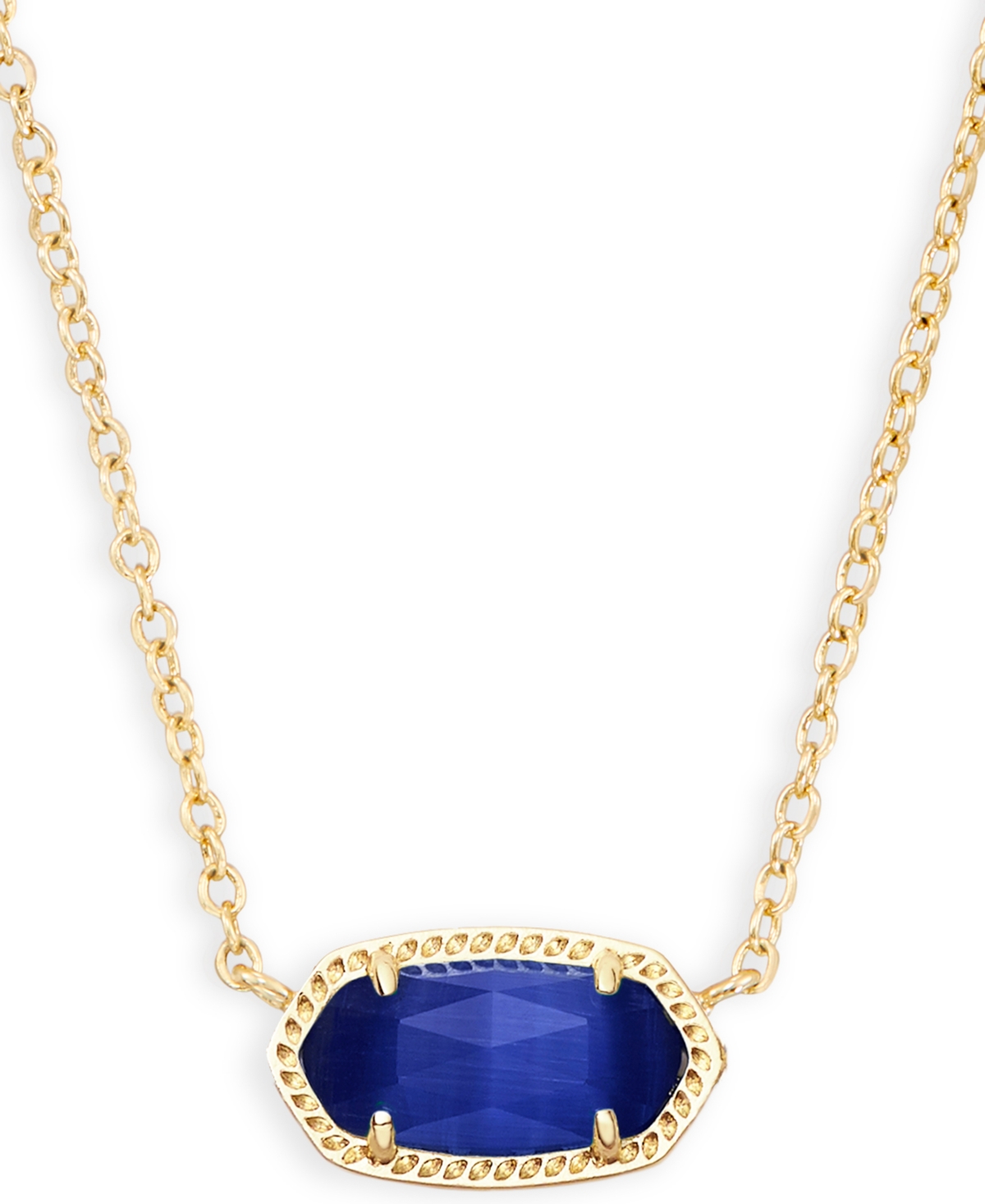 Kendra Scott Elisa Birthstone Pendant Necklace in March light Blue Illusion gold Smart Closet