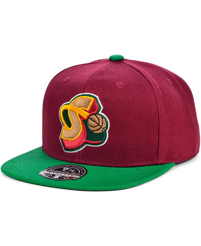 Mitchell & Ness Seattle Supersonics Wool 2 Tone Fitted Cap in